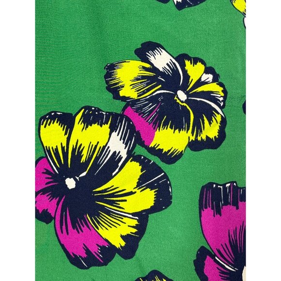 J Crew Top Womens Sz 00 XXS Shirt Tank Blouse Boho Floral Tropical Green Casual - Picture 5 of 12